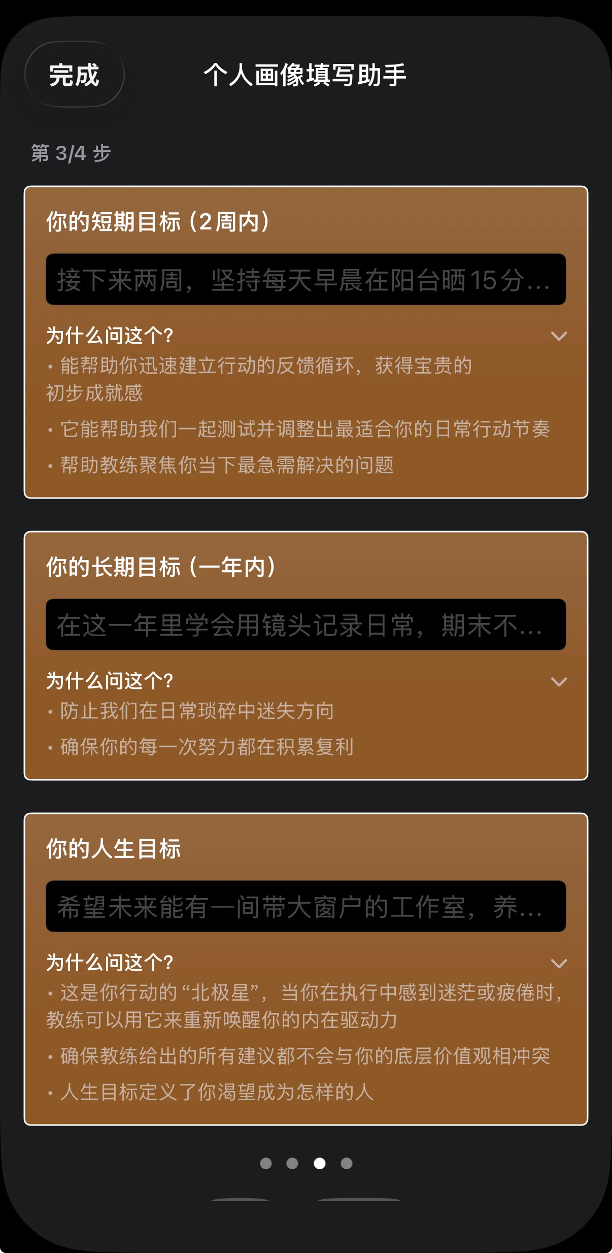 个人画像填写助手页面